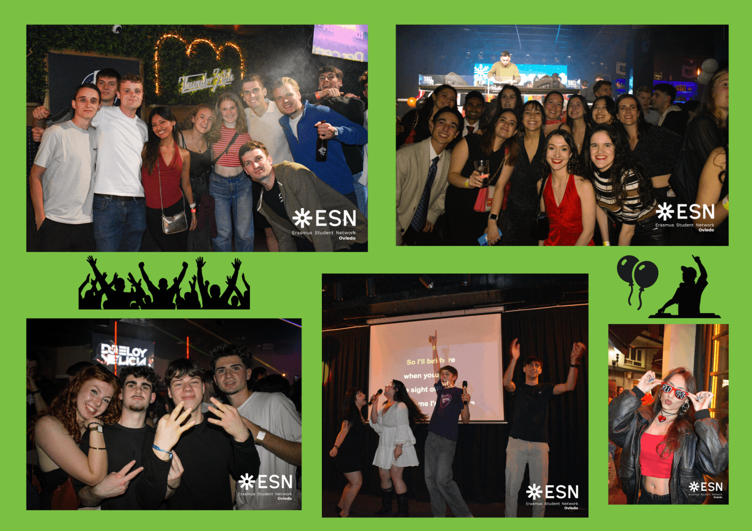 Parties activities collage